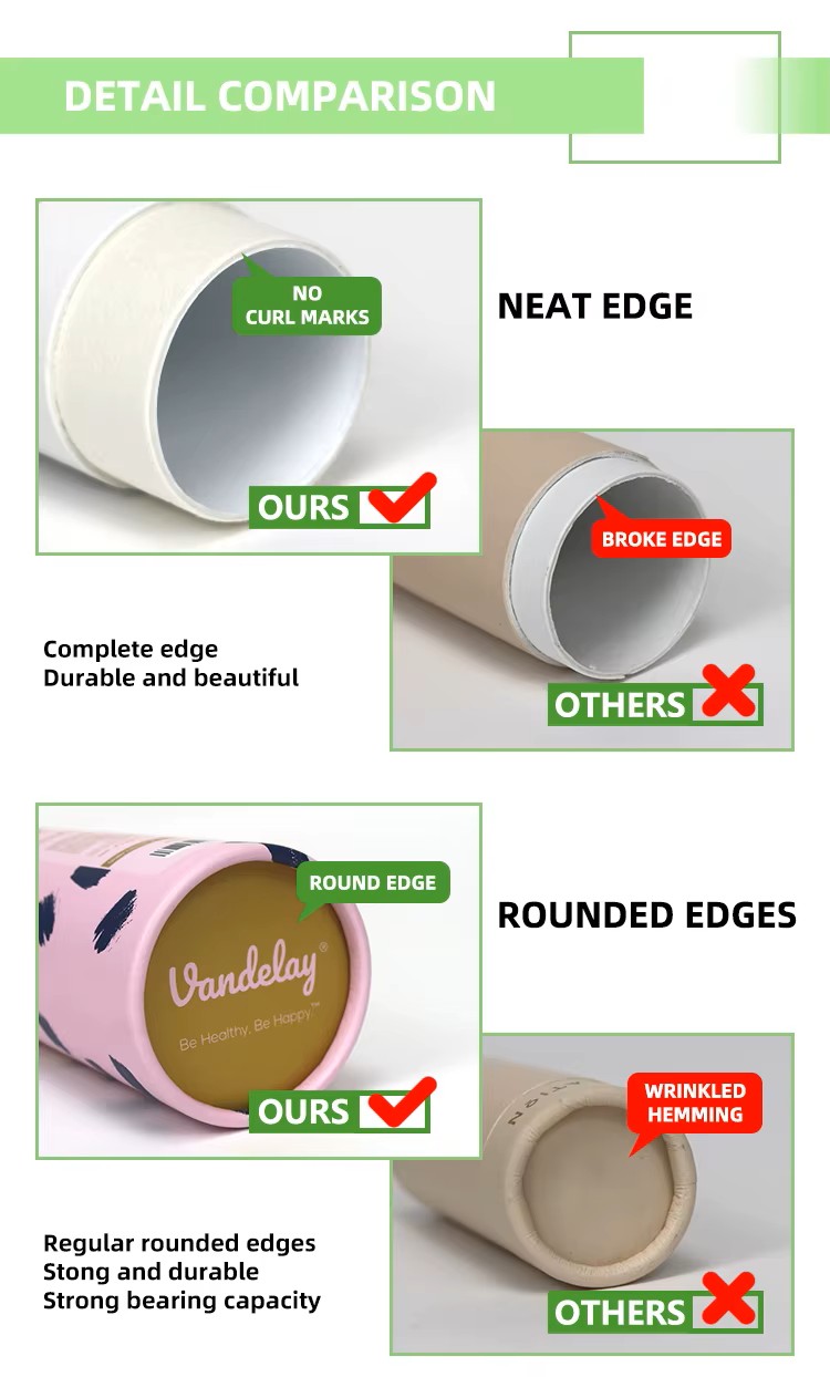Biodegradable Material Custom Design Round Paper Tube Packaging Box for Loose Tea Coffee Bean luxury custom design biodegradable paper tube packaging cardboard box for soap haircare products