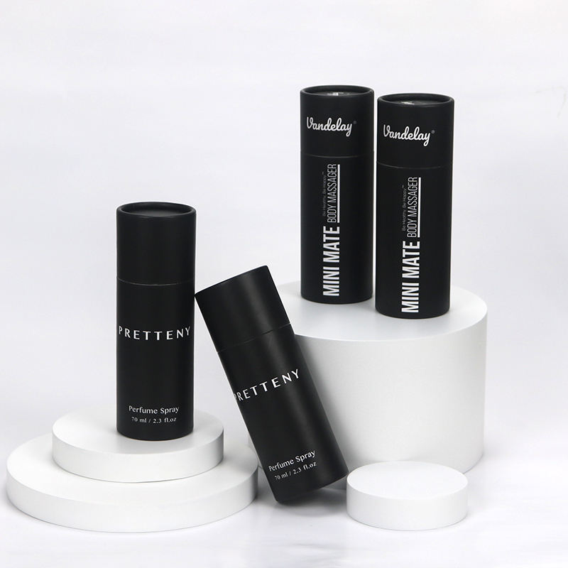 Luxury Eco-Friendly Cylinder Container Aluminium Foil Green Tea & Matcha Tea Matte Black Paper Tube Packaging for Food Use luxury cylinder cardboard jars paper tube packaging containers for nuts loose powder food cookie resale for chocolate storage (copy)