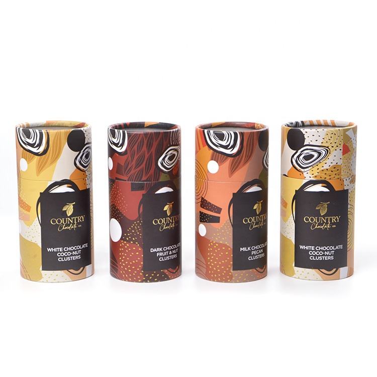 Biodegradable Material Custom Design Round Paper Tube Packaging Box for Loose Tea Coffee Bean hot sale 3 piece small cardboard tube box colorful printed food grade packaging for beverages tea chocolate and gift items (copy)