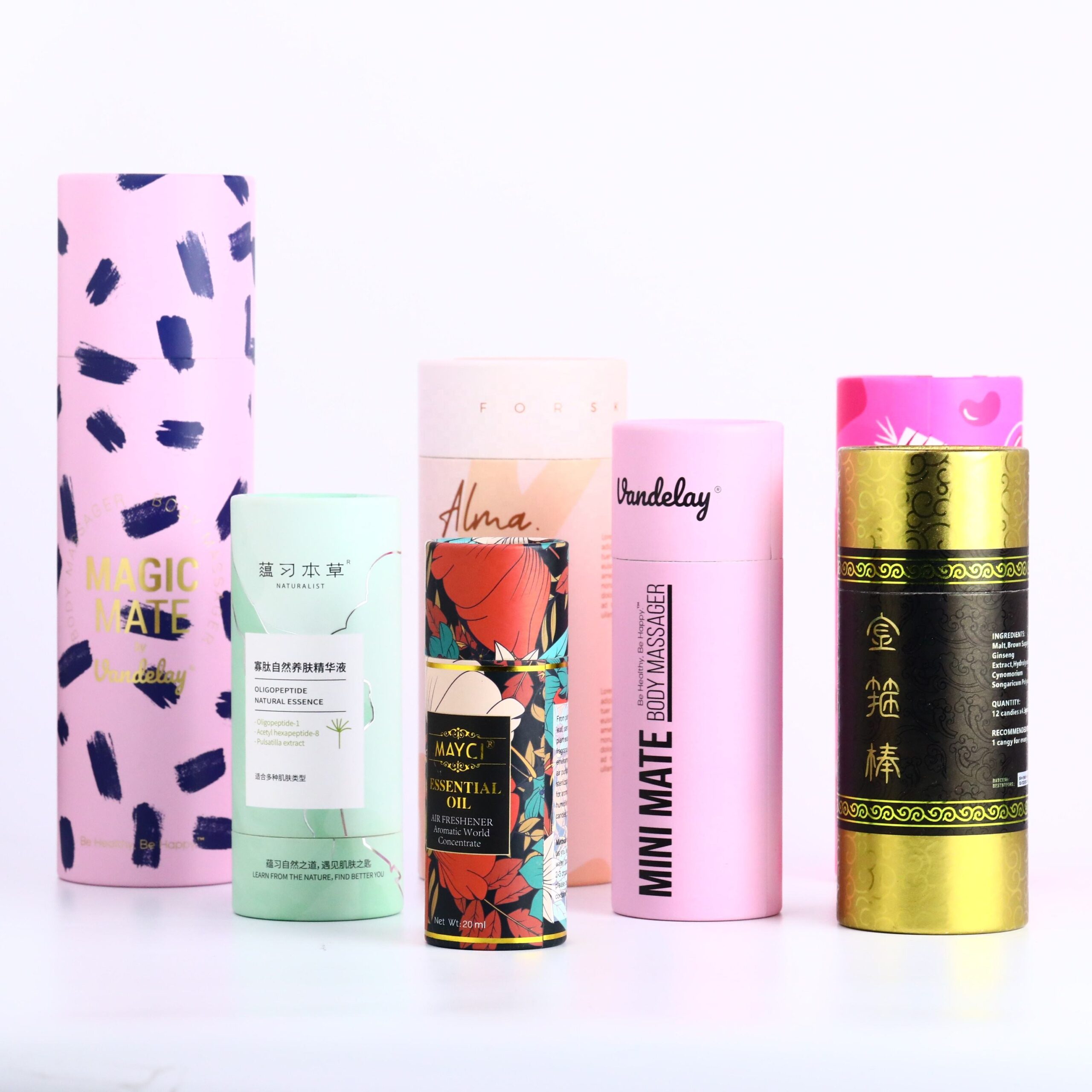 Sustainable Biodegradable Custom logo Cylinder Packaging Paper Bottle Packaging for Candle Jar compostable 4.5" x 3.5" craft paper tube packaging for candles vessels lids tin bottles/jars durable eco friendly options (copy)