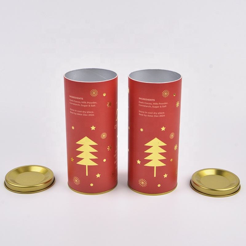 wholesale custom eco friendly tea packaging cylinder round paper tube packaging for tea with metal lids (copy)