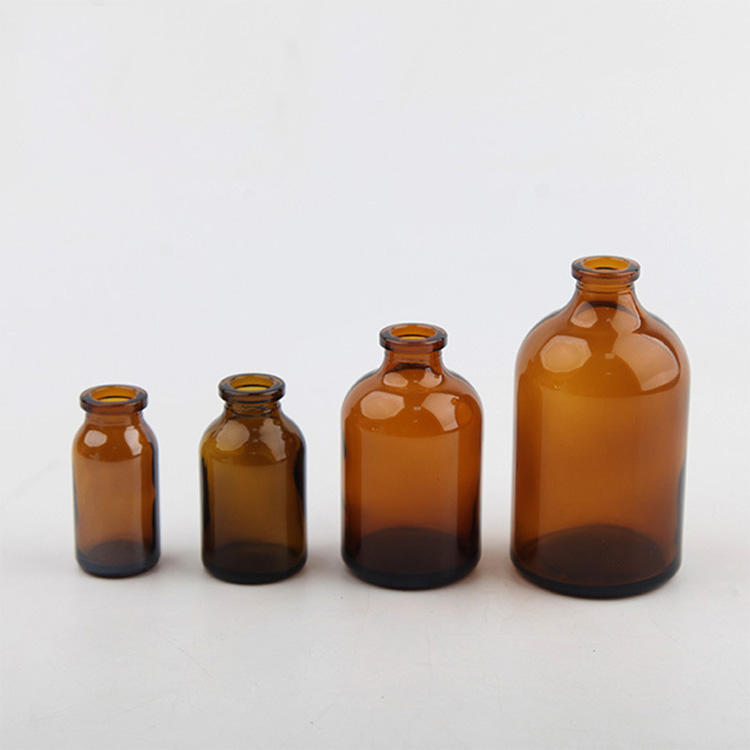 Pharmaceutical Sterile Injection clear Moulded Glass Vials clear 20mm 10ml amber glass vial with gold stamping (copy)