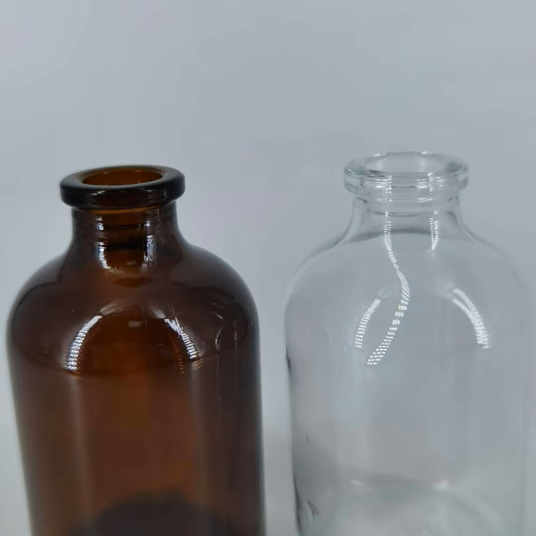 Pharmaceutical Injection Vial Bottle clear Amber Moulded Glass Vial clear 20mm 10ml amber glass vial with gold stamping (copy)