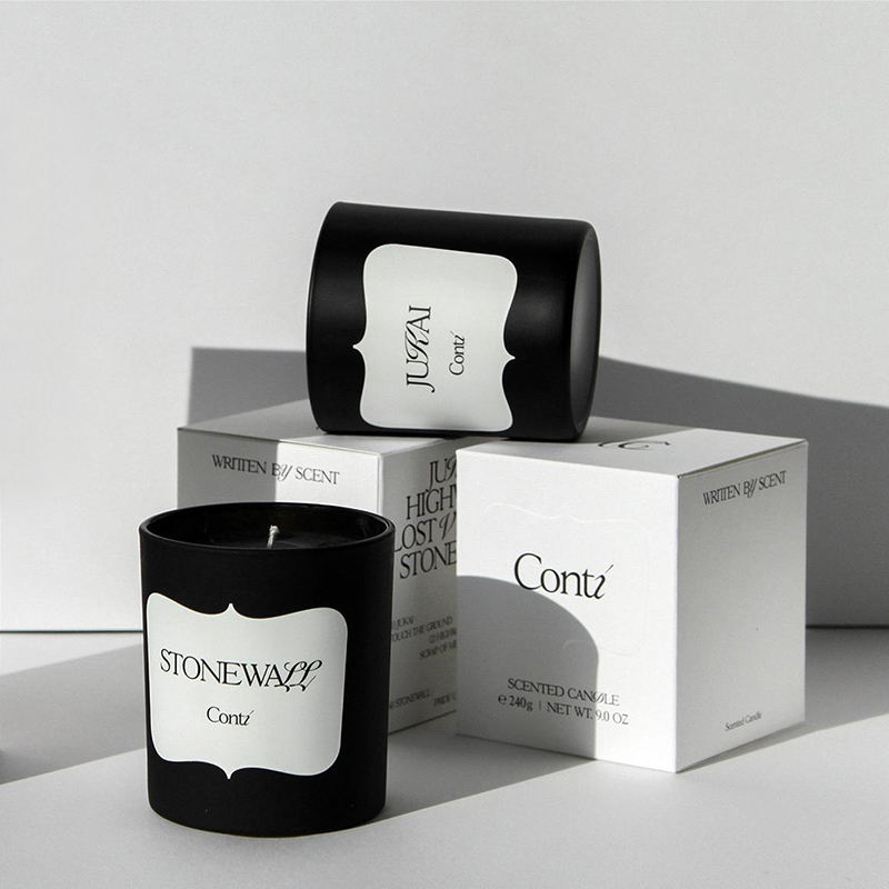 custom logo embossed matte cosmetic sticker transparent candle label (copy)