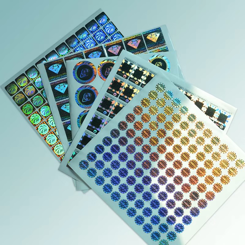 custom 3d anti counterfeit holographic vinyl waterproof sticker uv printed qr code security label