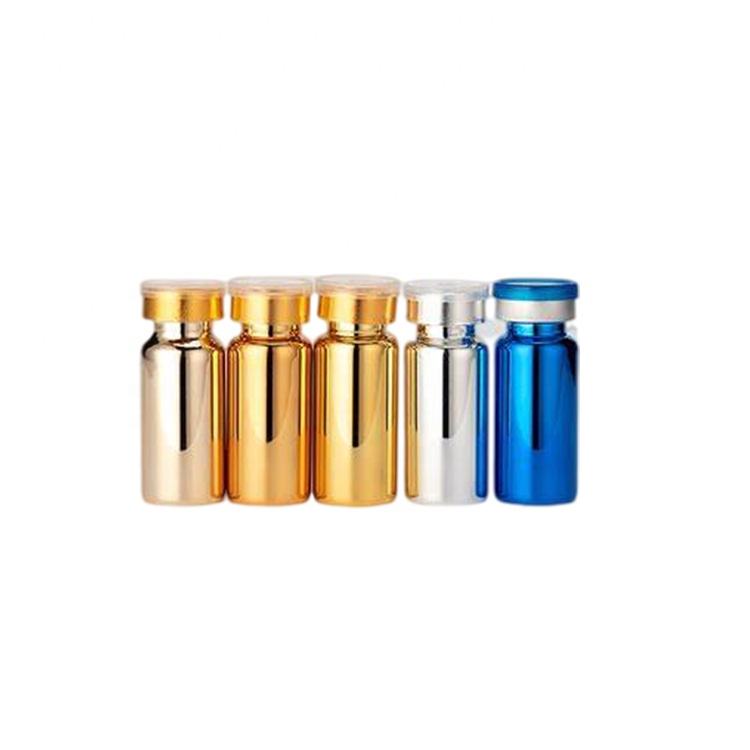 Wholesale Electroplated Green Blue Silver Gold 10ml Vials freeze dried injection vials screen logo printed pharmaceutical vial (copy)