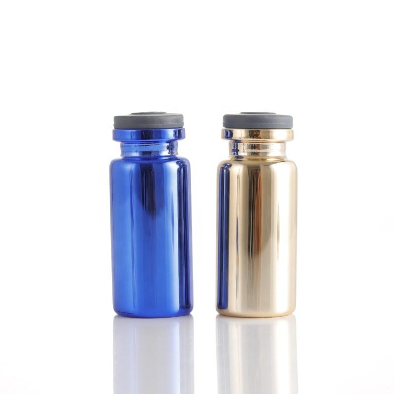 Wholesale Electroplated Green Blue Silver Gold 10ml Vials freeze dried injection vials screen logo printed pharmaceutical vial (copy)