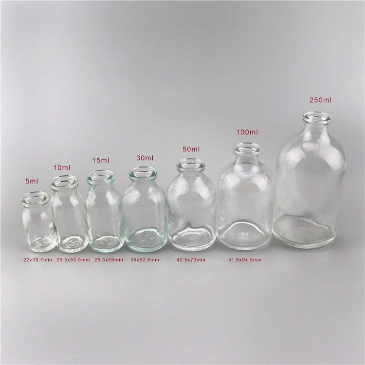 Pharmaceutical Sterile Injection clear Moulded Glass Vials clear 20mm 10ml amber glass vial with gold stamping (copy)