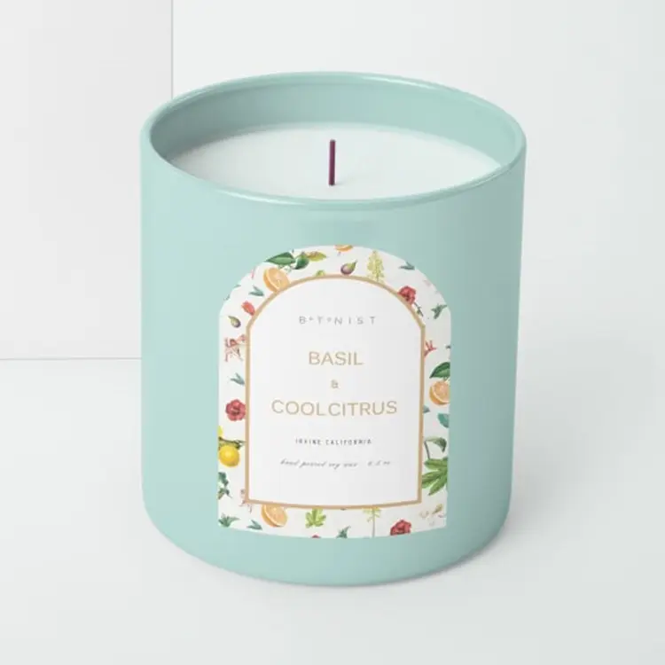 custom logo embossed matte cosmetic sticker transparent candle label (copy)